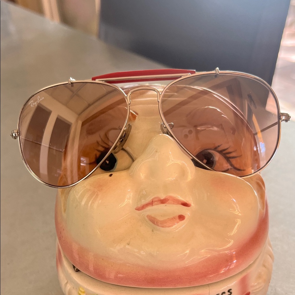 Ray-Ban Silver Frame Sunglasses with Brown Lenses